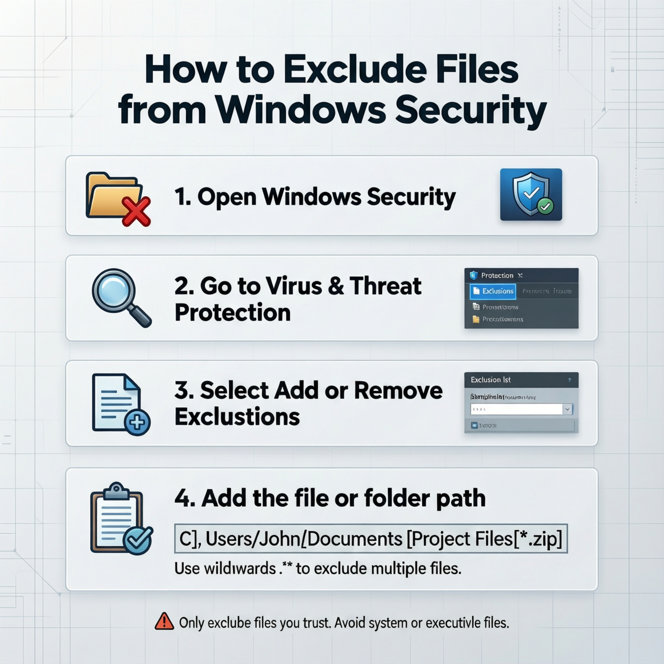 How to Exclude Files from Windows Security