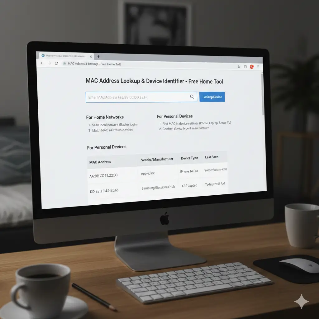 How to identify a device by mac address online for free, for home networks and personal devices