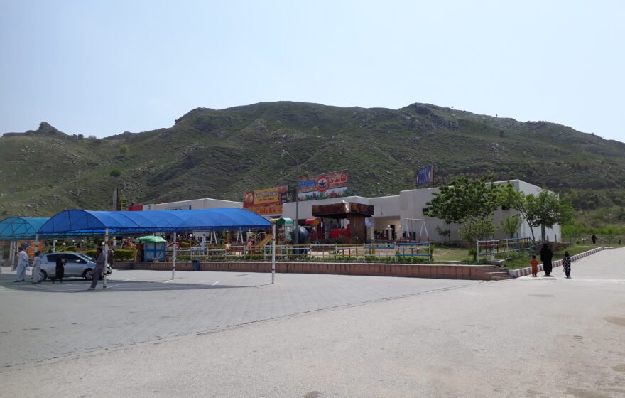 Petrol station fuel pumps along Pakistan's M-2 motorway.