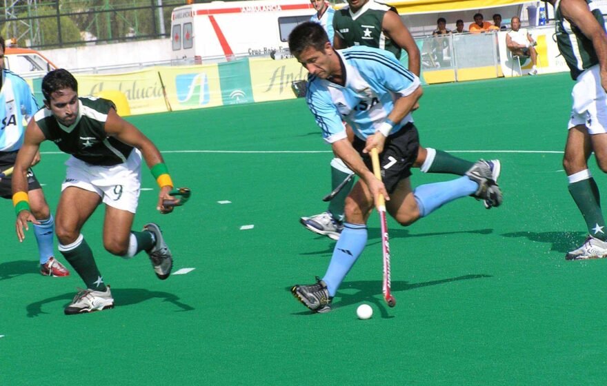 Pakistan's hockey team in action against Argentina