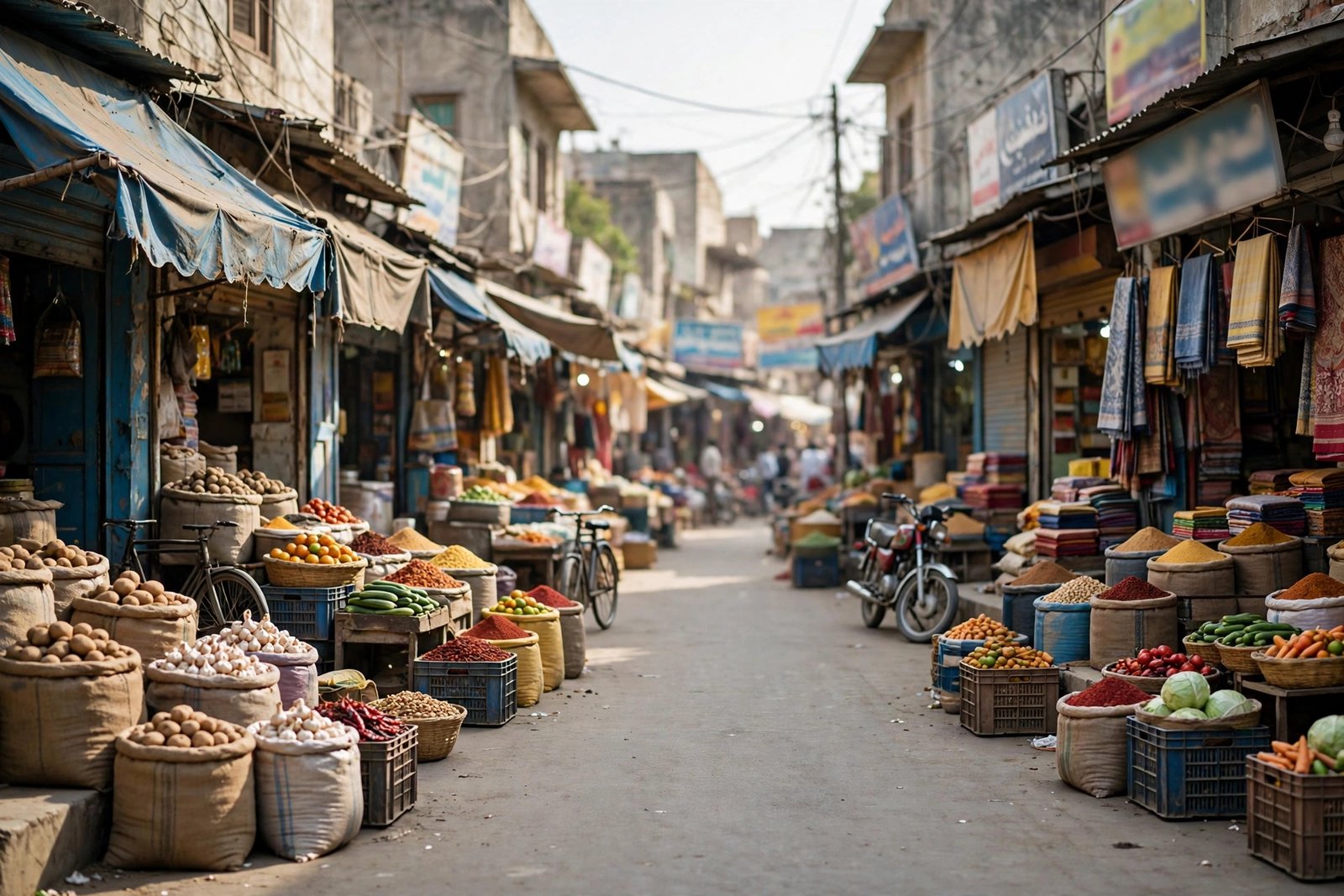 Small business market street in Pakistan