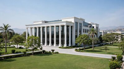 Modern medical college building in Punjab