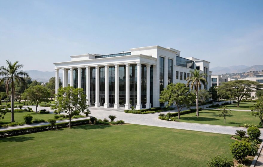 Modern medical college building in Punjab