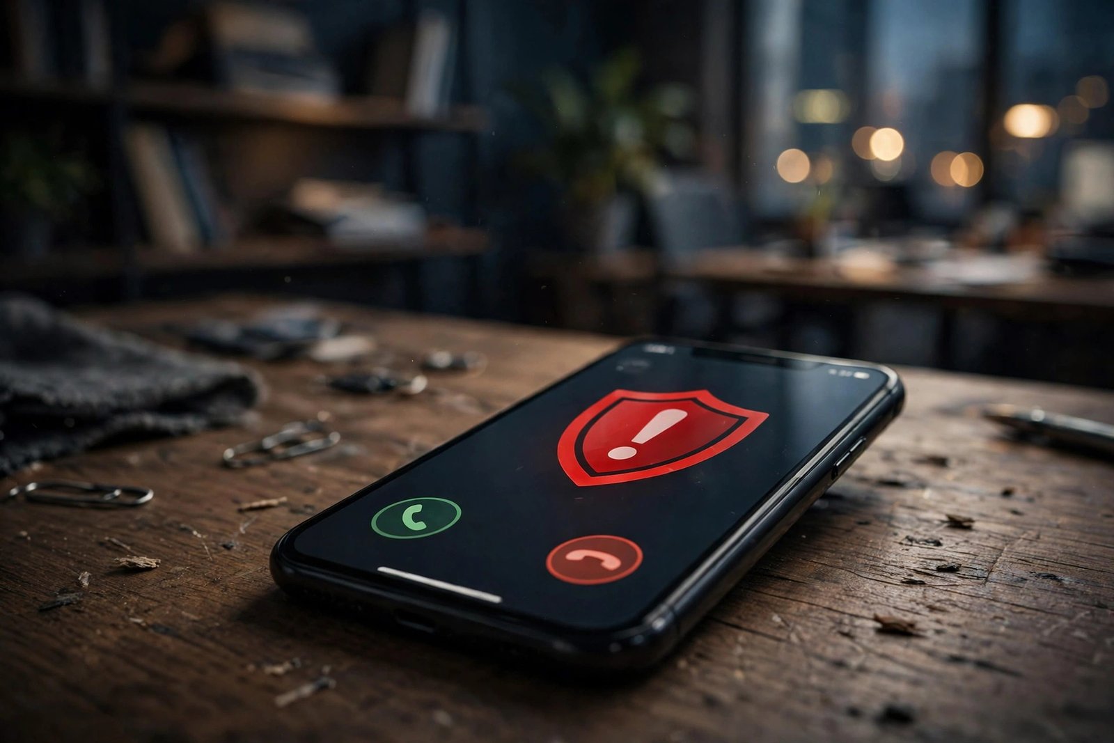 Symbolic image: smartphone receiving a suspicious call, illustrating online fraud scams
