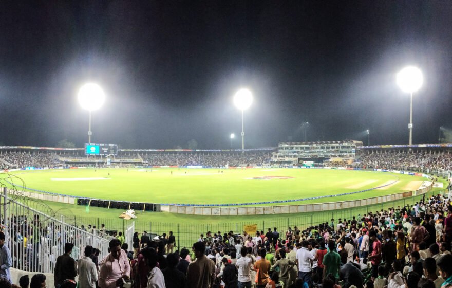 Gaddafi Stadium Lahore at night